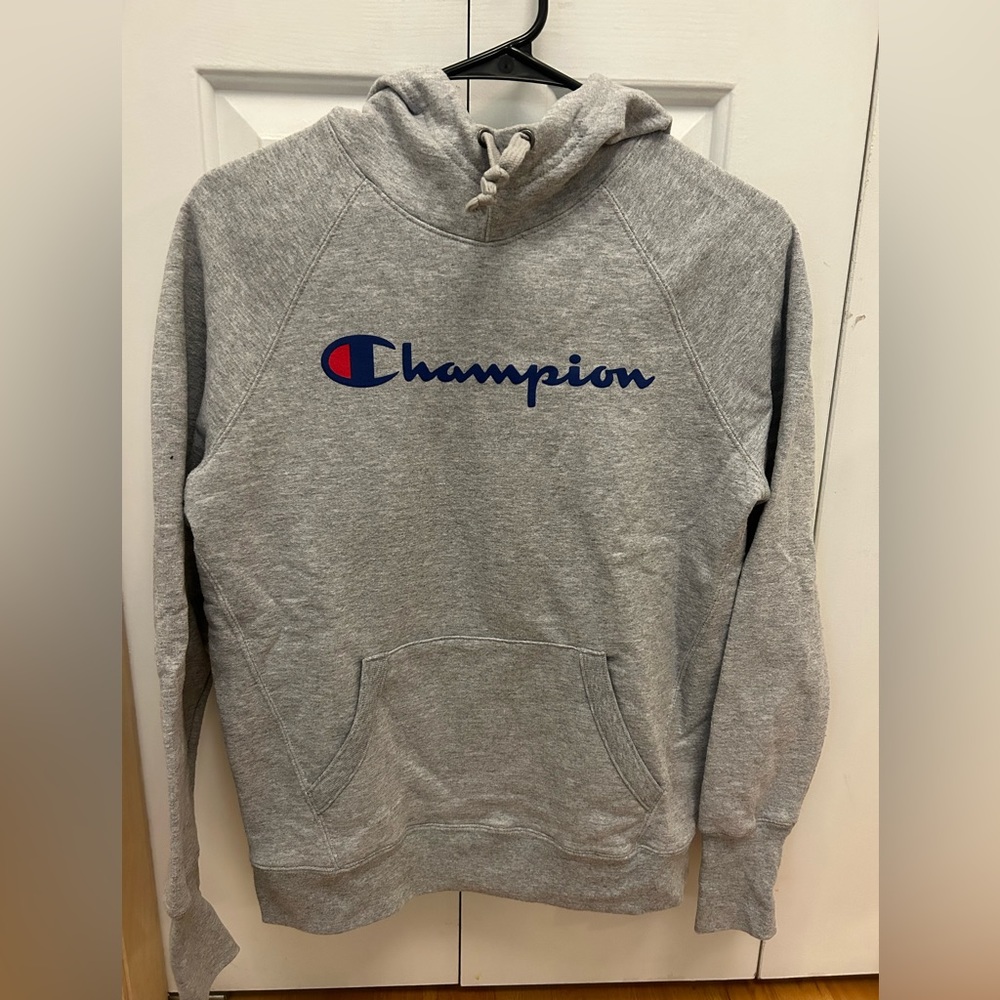 Light Gray Champion Hoodie, Size XS - Picture 1 of 3